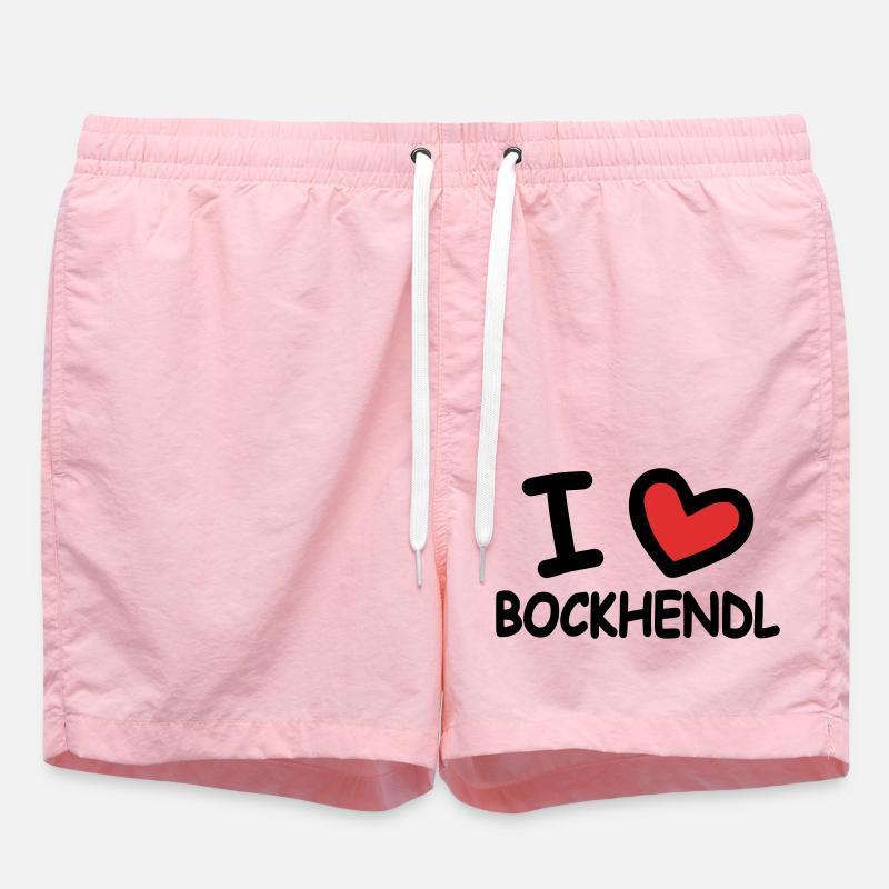 I Love Bockhendl Backhendl - Swim Trunks - pink