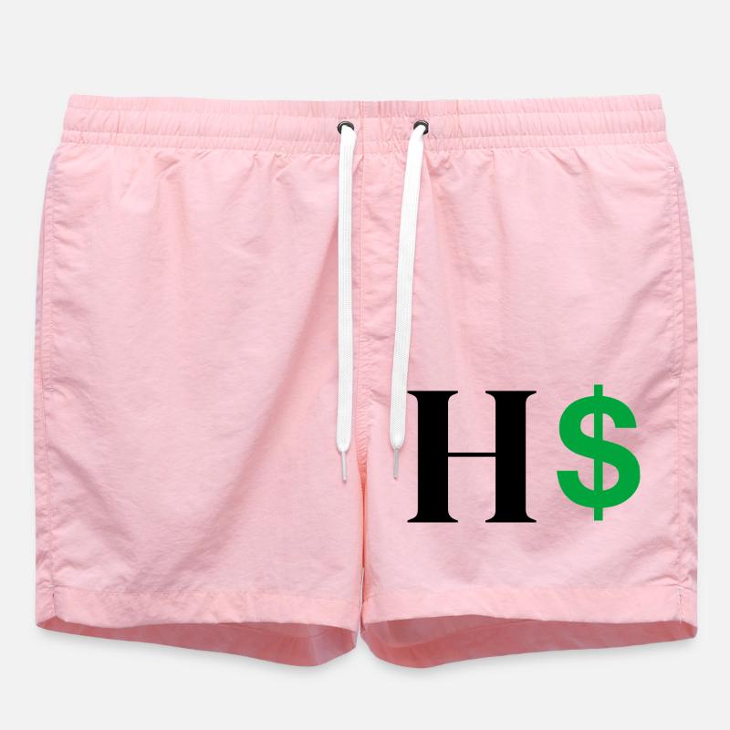 Lettre h dollar - Short de bain - rose