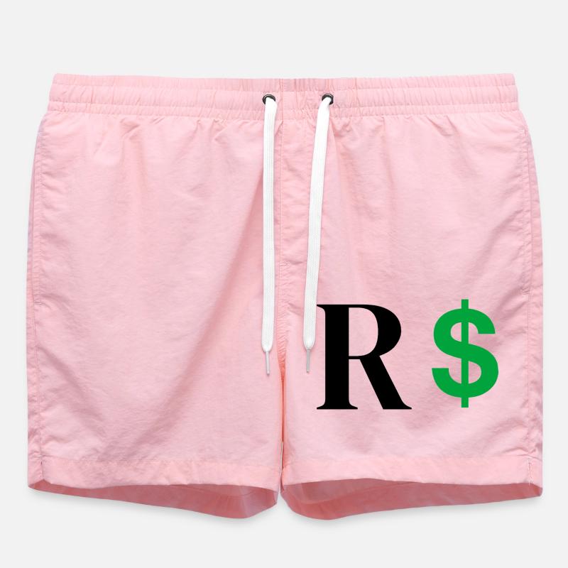 Lettre r dollar - Short de bain - rose