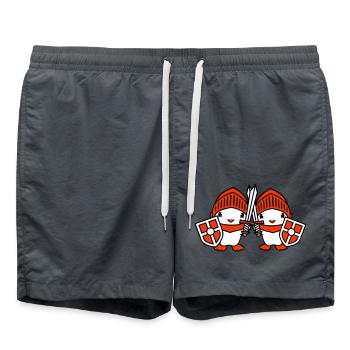 2 Ducks Knight Armor Sword Shield Helmet Fighter - Swim Trunks -  - Front