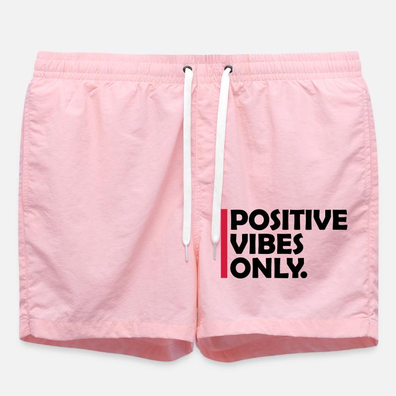 Slogan Positive Vibes Only - Short de bain - rose