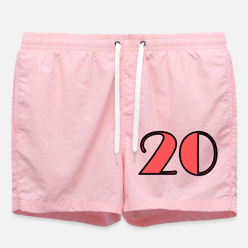 20 ANS,20e ANNIVERSAIRE,ANNIVERSAIRE 20 ANS,20 - Short de bain - rose