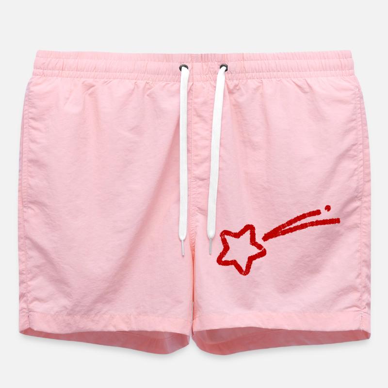 hand-drawn shooting star - Swim Trunks - pink