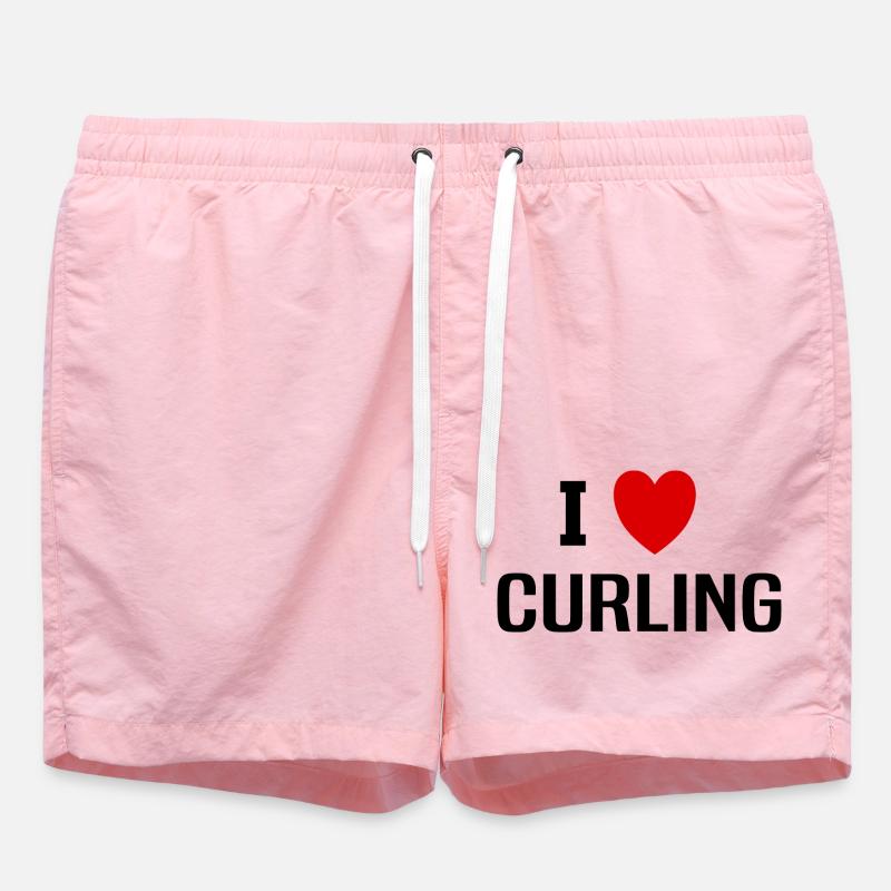 Ich liebe Curling - Badeshorts - Pink