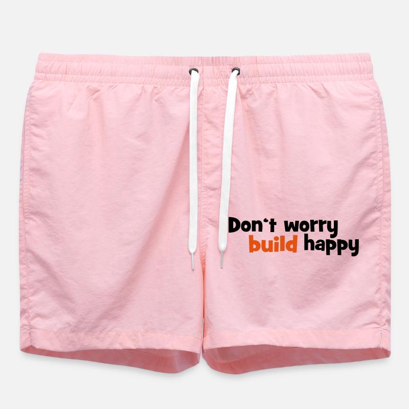 Construction - Short de bain - rose