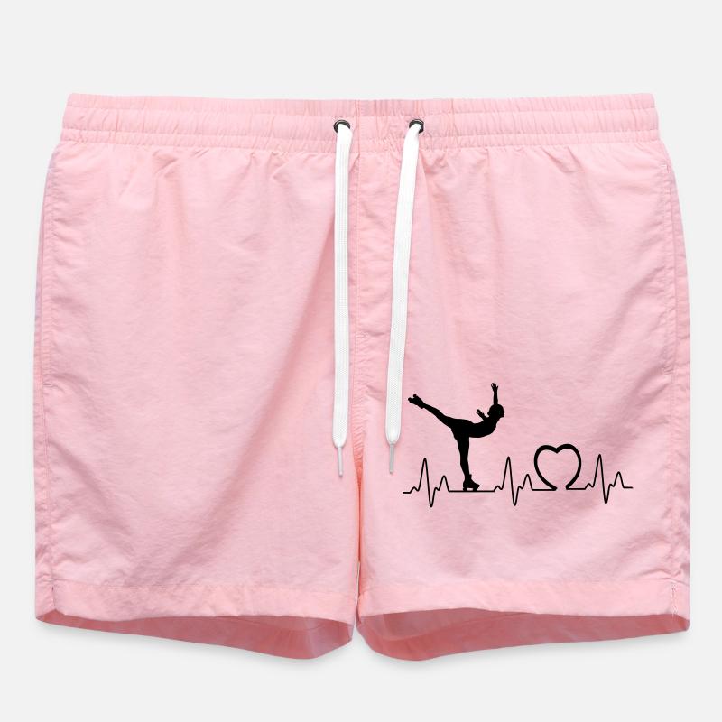 Heartbeat mit Herz roll1 - Badeshorts - Pink