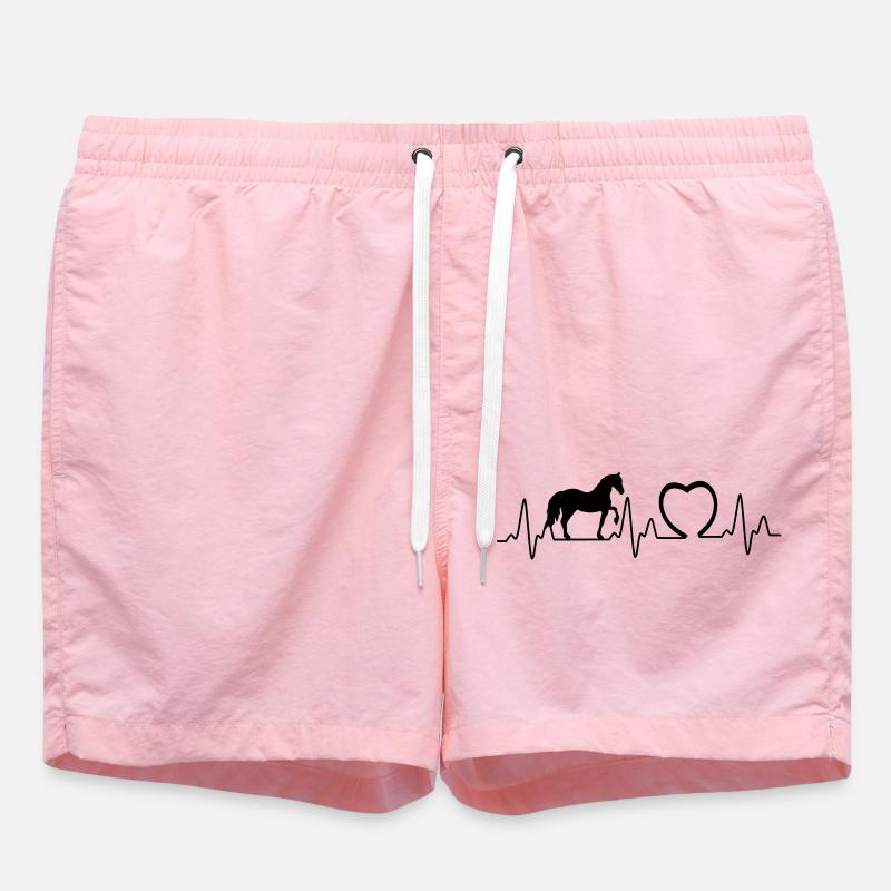 Heartbeat mit Herz Pferd1 - Badeshorts - Pink