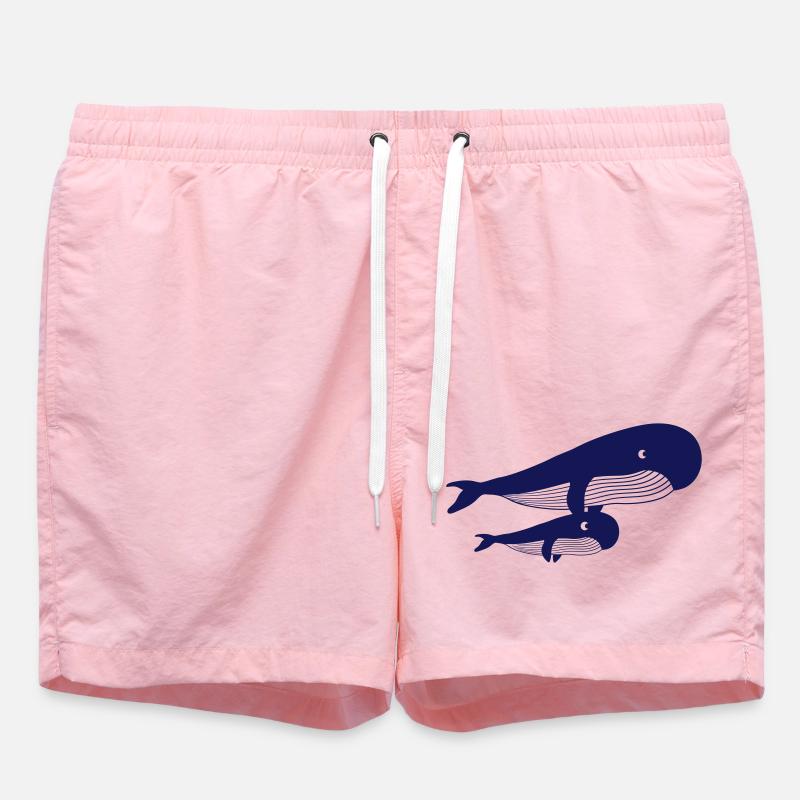 Conception de baleine bleue maman - Short de bain - rose