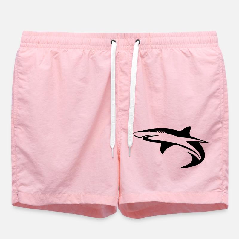 Shark - vector geometry design - Swim Trunks - pink
