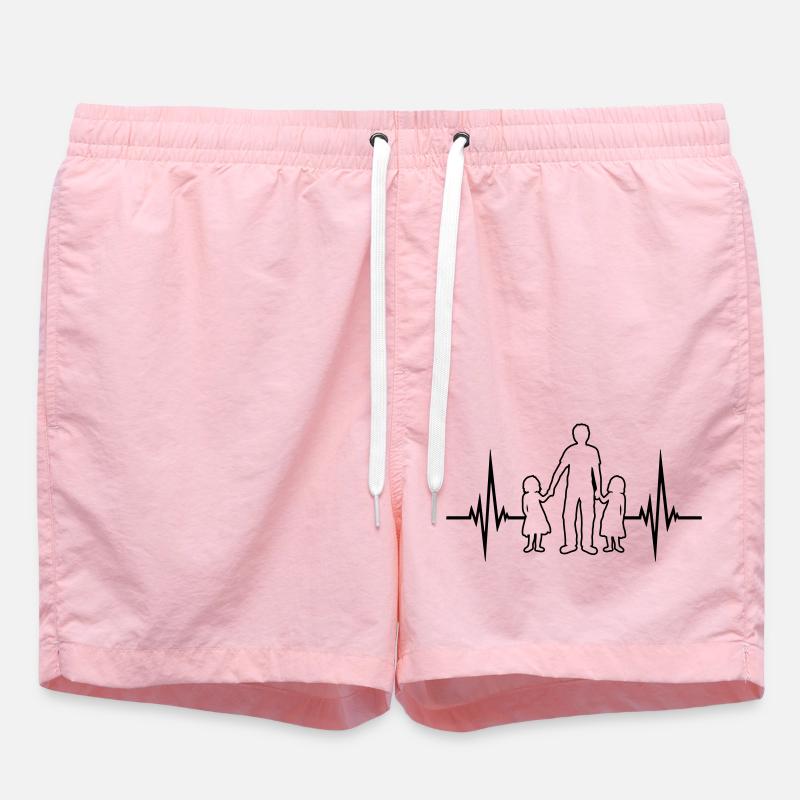 Herzschlag 2 Töchter - Badeshorts - Pink