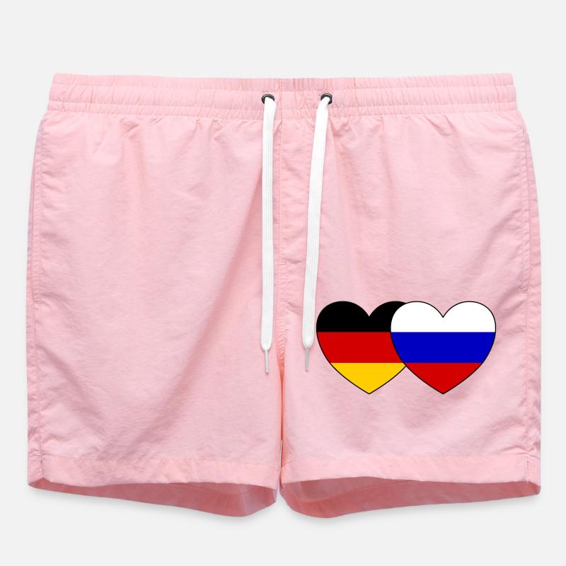 Allemagne Russie Drapeau Cœur - Short de bain - rose