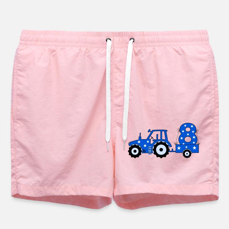 Tracteur du 8e anniversaire - Short de bain - rose