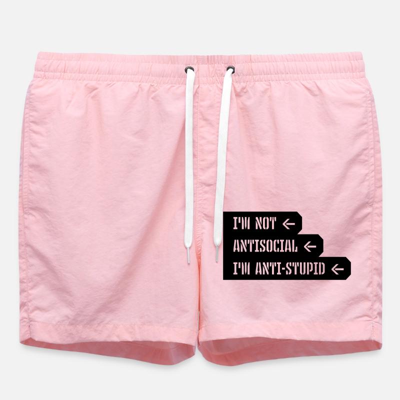 pas antisocial anti-stupide - Short de bain - rose