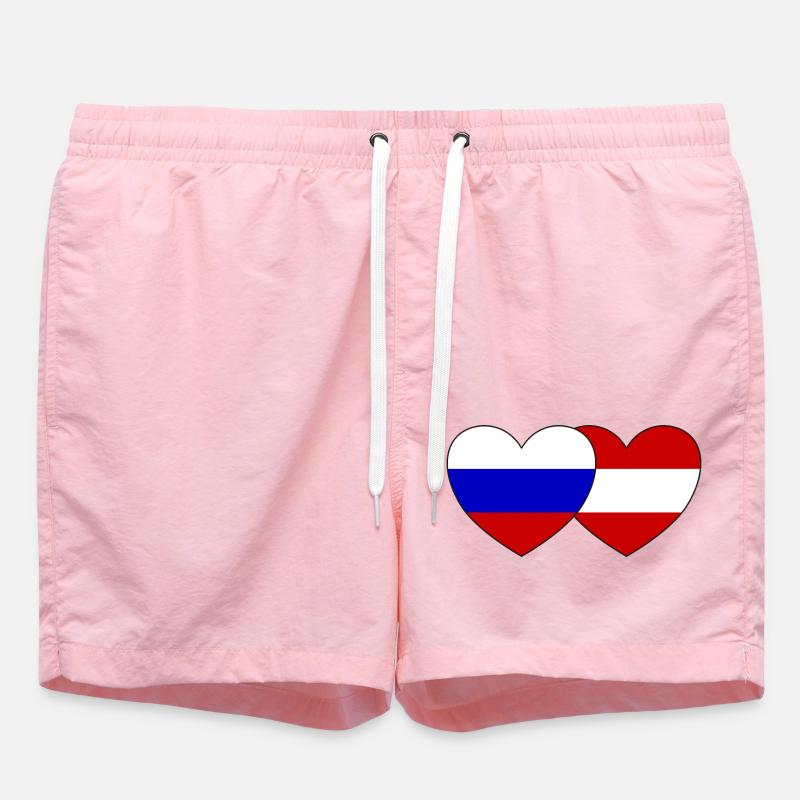 Russie Autriche Flag Coeur - Short de bain - rose