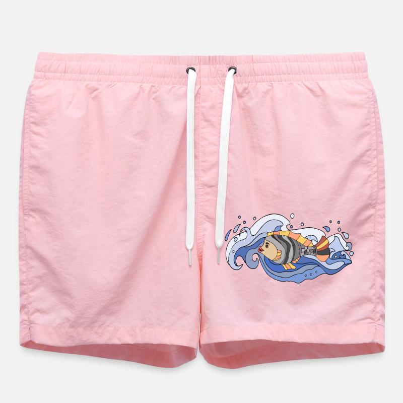 Poisson - Short de bain - rose