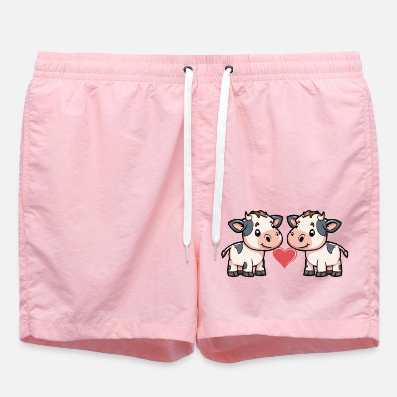 Couple de vaches Saint-Valentin - Short de bain - rose