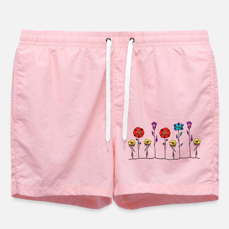 Blumen - Badeshorts - Pink