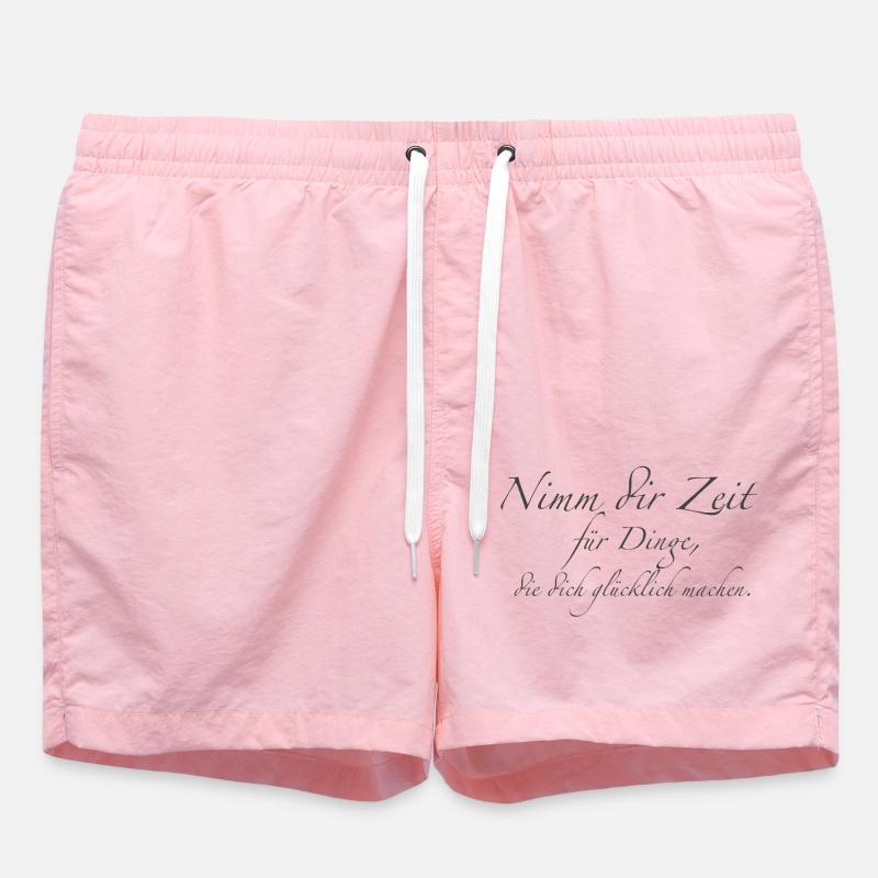 take your time - Swim Trunks - pink