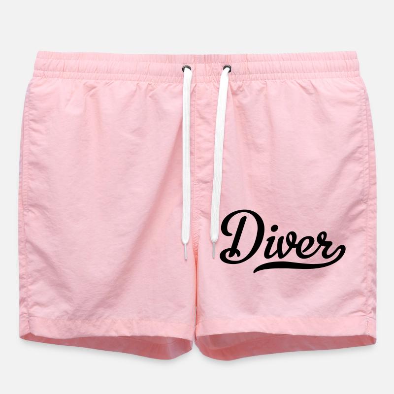 diver - Swim Trunks - pink