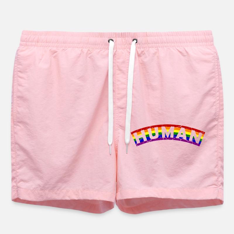 Human Pride Flag Design - Badeshorts - Pink