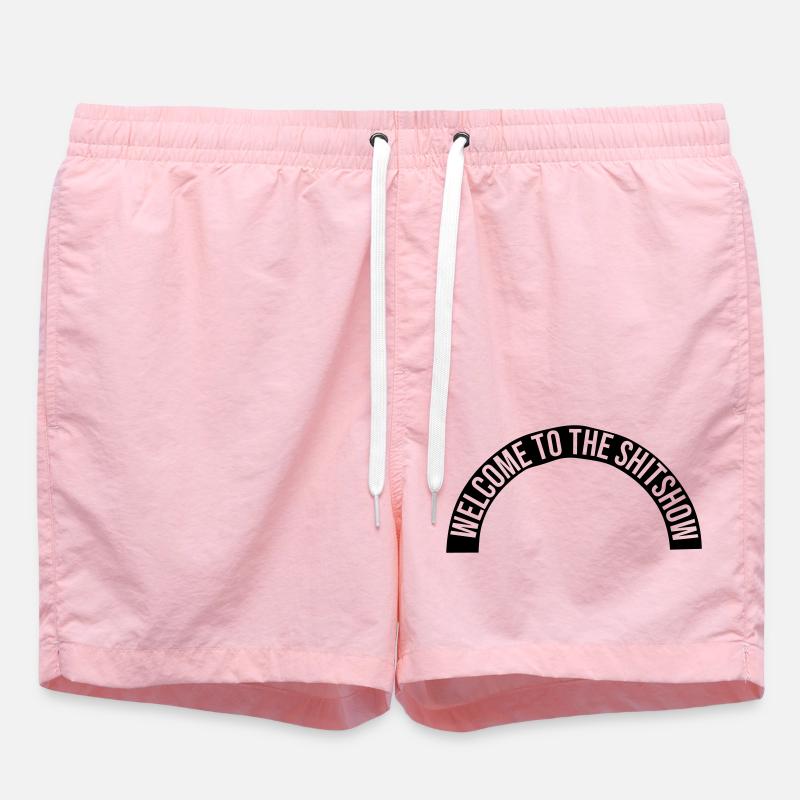 Lettrage Merdique en demi-cercle - Short de bain - rose