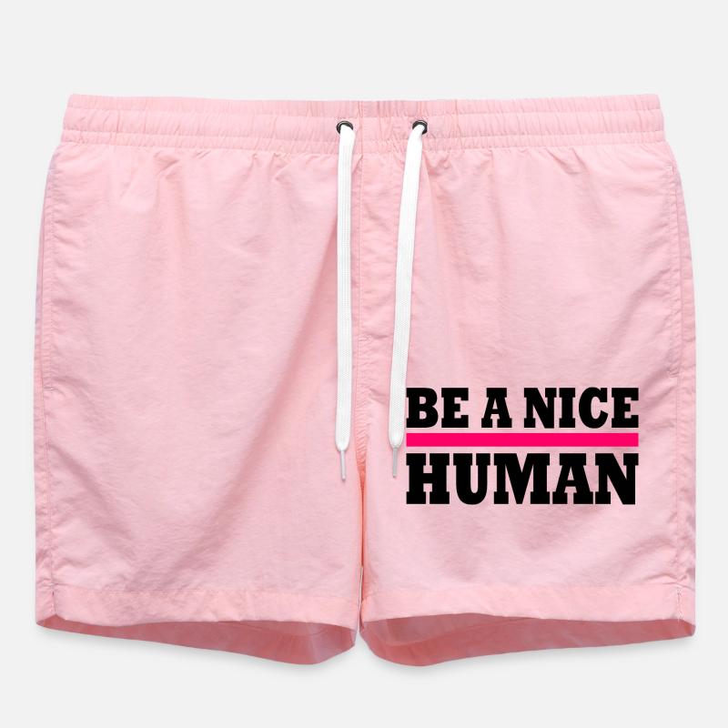 Be a nice human - Short de bain - rose