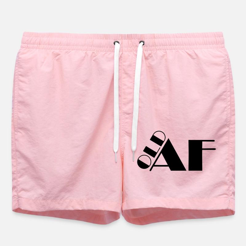 old AF Text Logo - Badeshorts - Pink