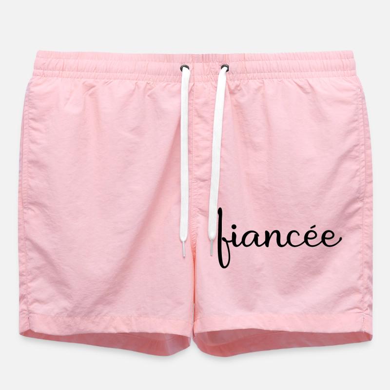 Fiancée Matching Engagement Wedding Honeymoon - Swim Trunks - pink