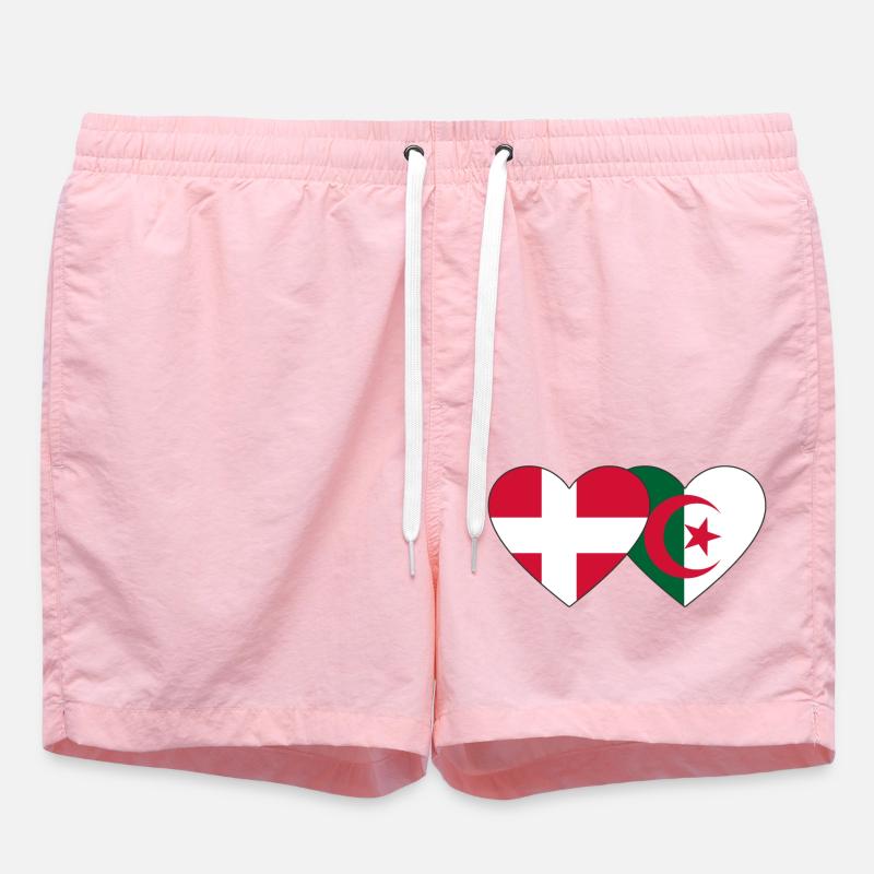 Danemark Algérie Flag Coeur - Short de bain - rose