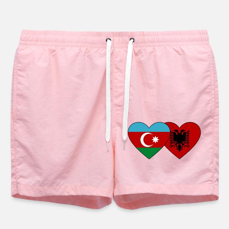 Azerbaïdjan Albanie Drapeau Coeur - Short de bain - rose