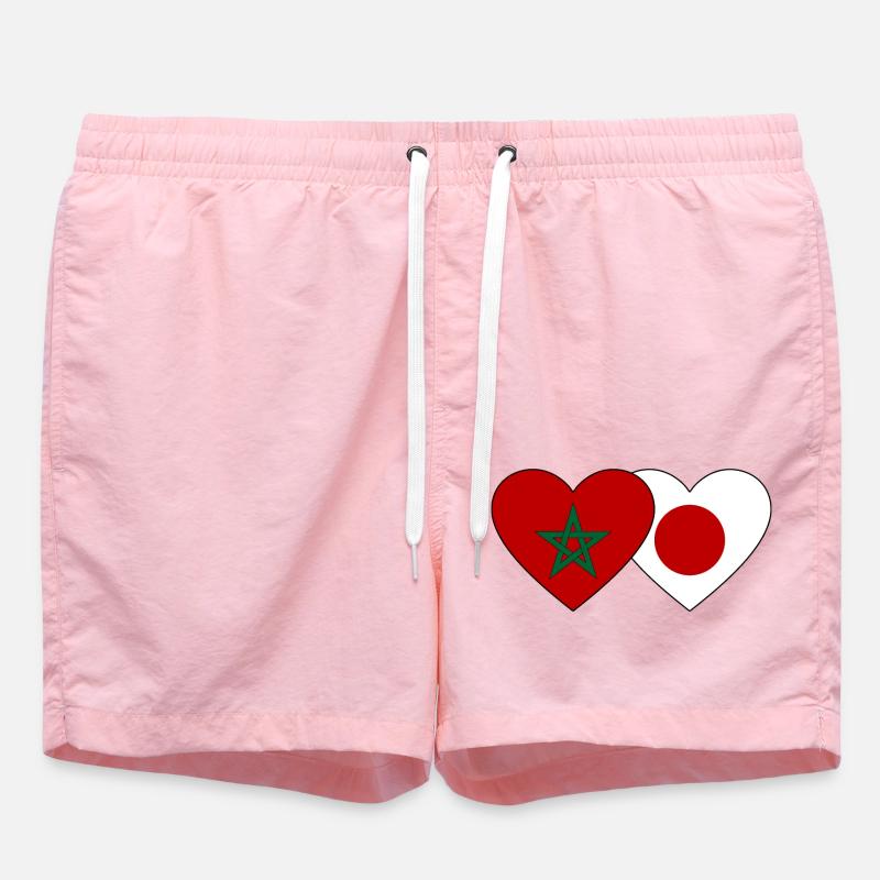 Maroc Japon Flag Coeur - Short de bain - rose