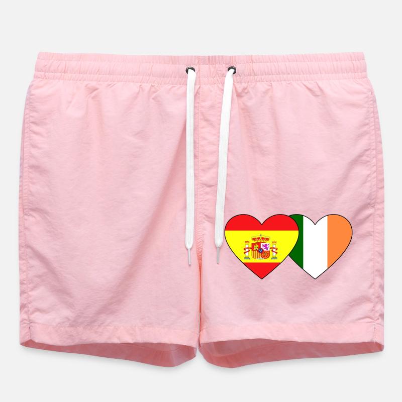 Espagne Irlande Flag Heart - Short de bain - rose