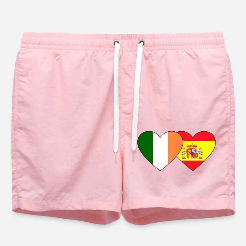 Irlande Espagne Flag Heart - Short de bain - rose