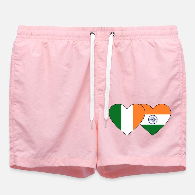 Irlande Inde Flag Heart - Short de bain - rose