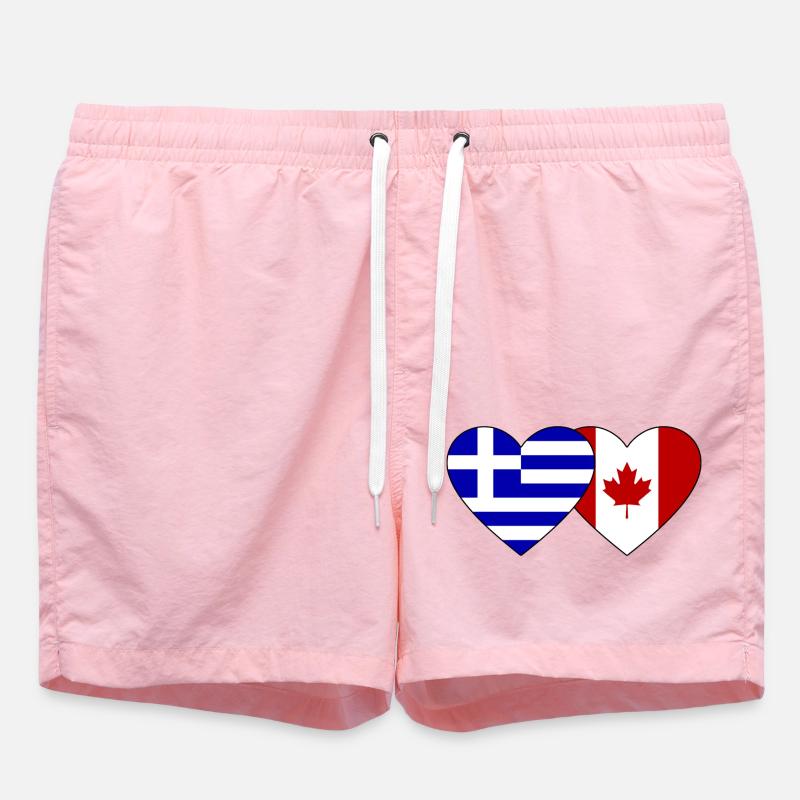 Grèce Canada Flag Heart - Short de bain - rose