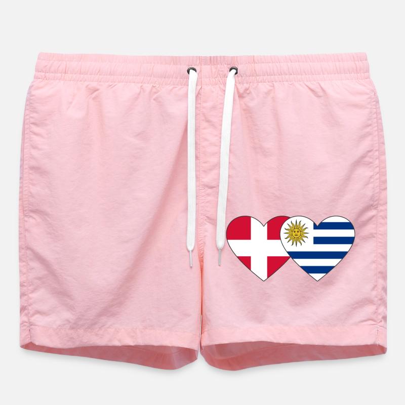 Danemark Uruguay Drapeau du cœur - Short de bain - rose