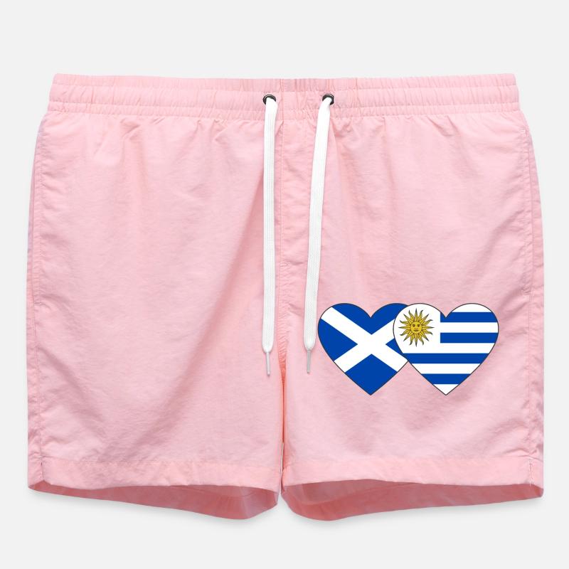 Écosse Uruguay Drapeau du cœur - Short de bain - rose