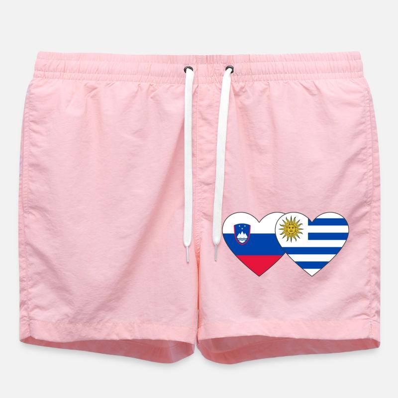 Slovénie Uruguay Drapeau du cœur - Short de bain - rose