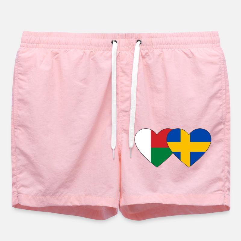 Madagascar Suède Drapeau du Cœur - Short de bain - rose