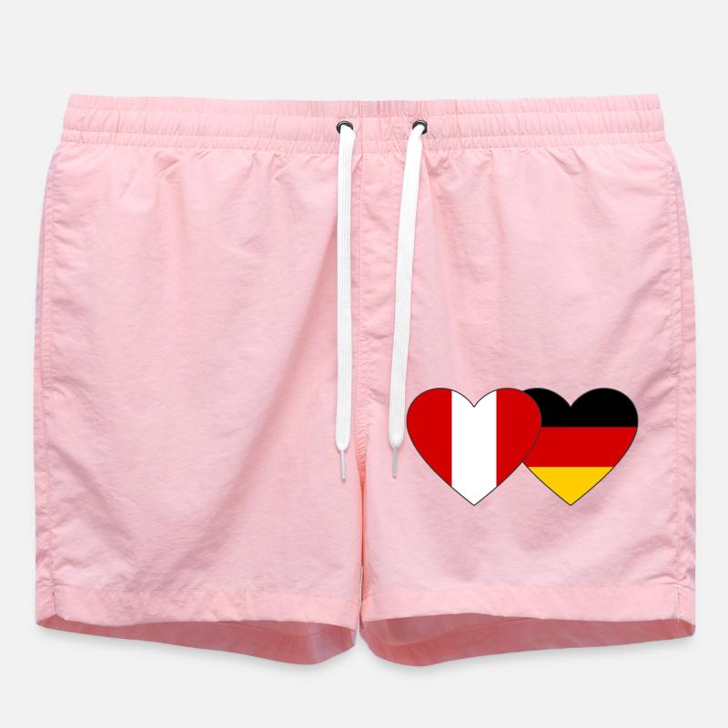 Pérou Allemagne Drapeau du cœur - Short de bain - rose