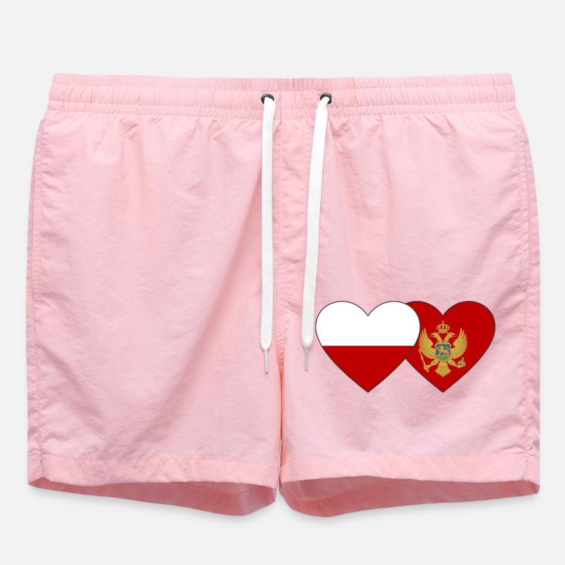Pologne Monténégro drapeau - Short de bain - rose