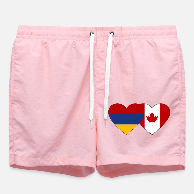 Arménie Canada Flag Heart - Short de bain - rose