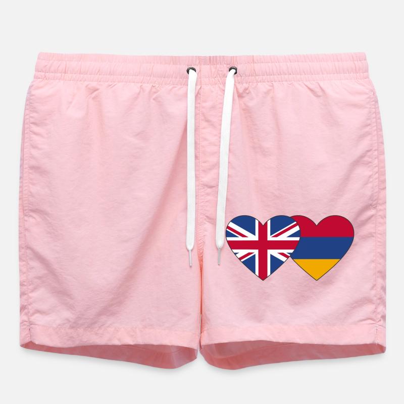 Angleterre Arménie Flag Coeur - Short de bain - rose