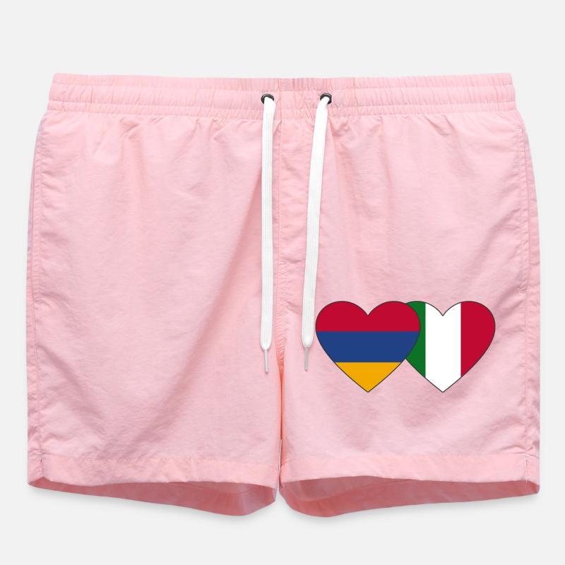 Arménie Italie Drapeau Coeur - Short de bain - rose