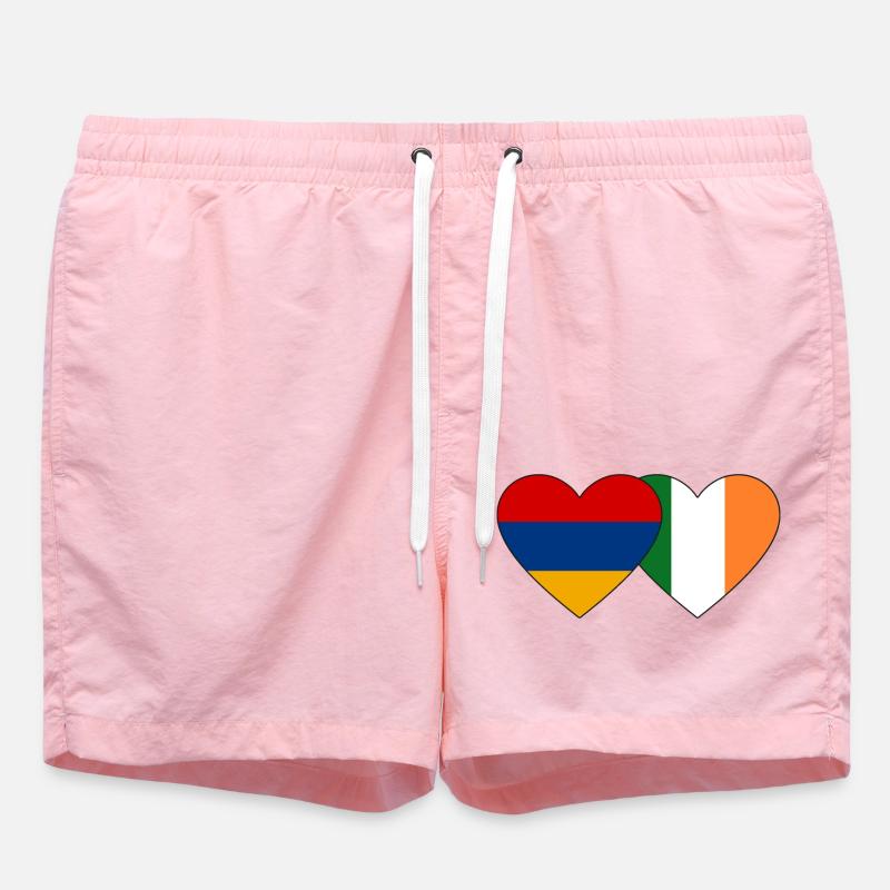 Arménie Irlande Drapeau Coeur - Short de bain - rose