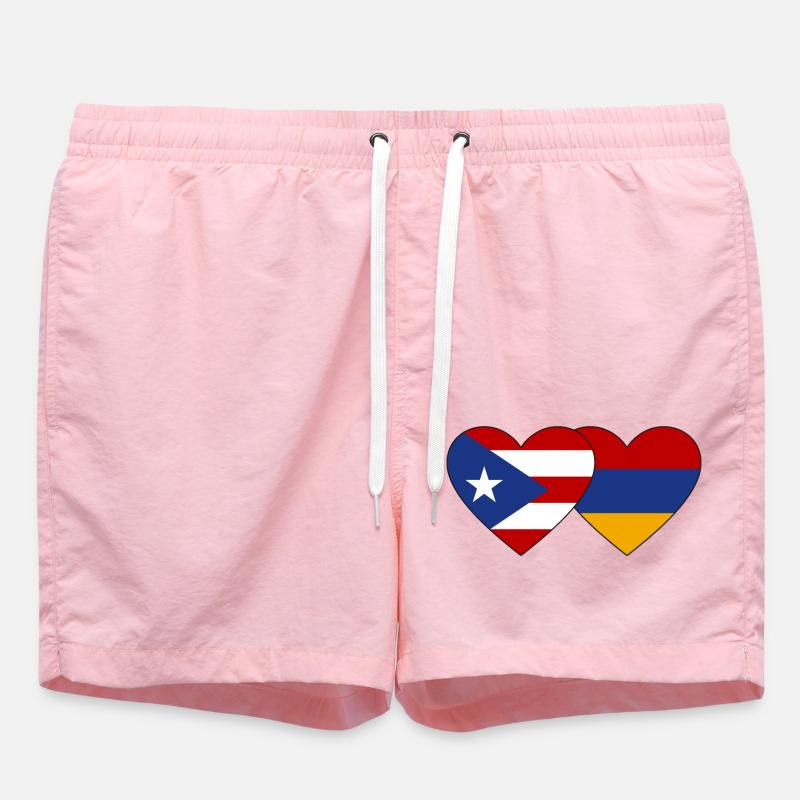 Cuba Arménie Flag Coeur - Short de bain - rose