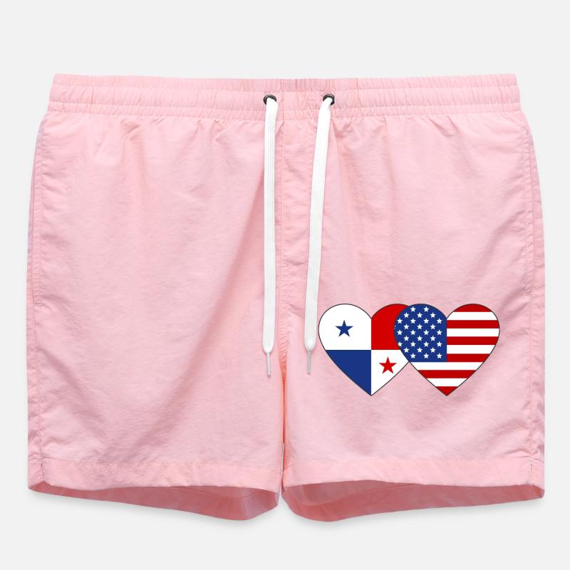 Panama USA Flag Heart - Short de bain - rose