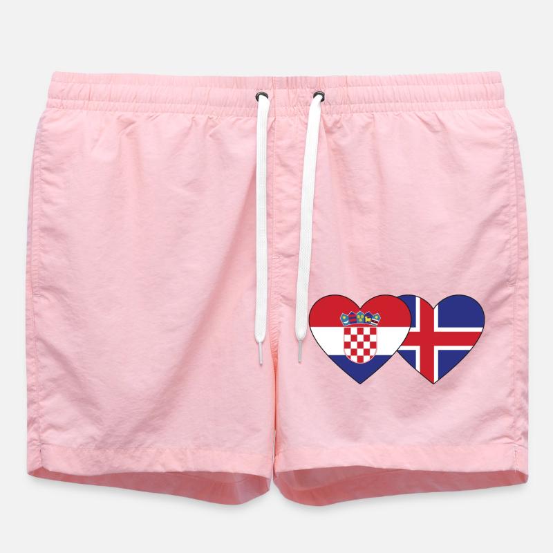 Croatie Islande drapeau coeur - Short de bain - rose
