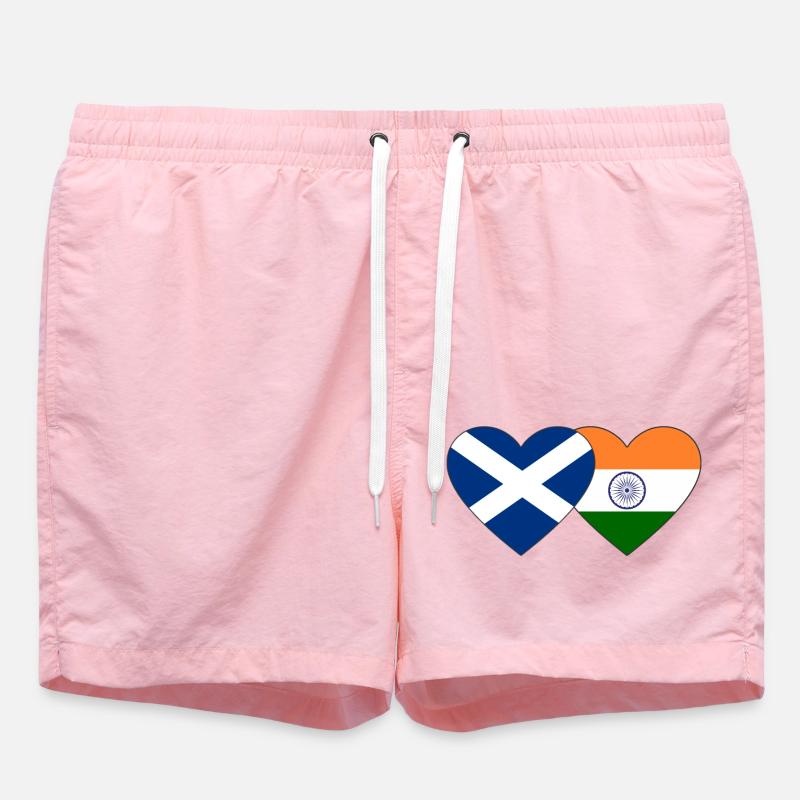 Écosse Inde Flag Heart - Short de bain - rose
