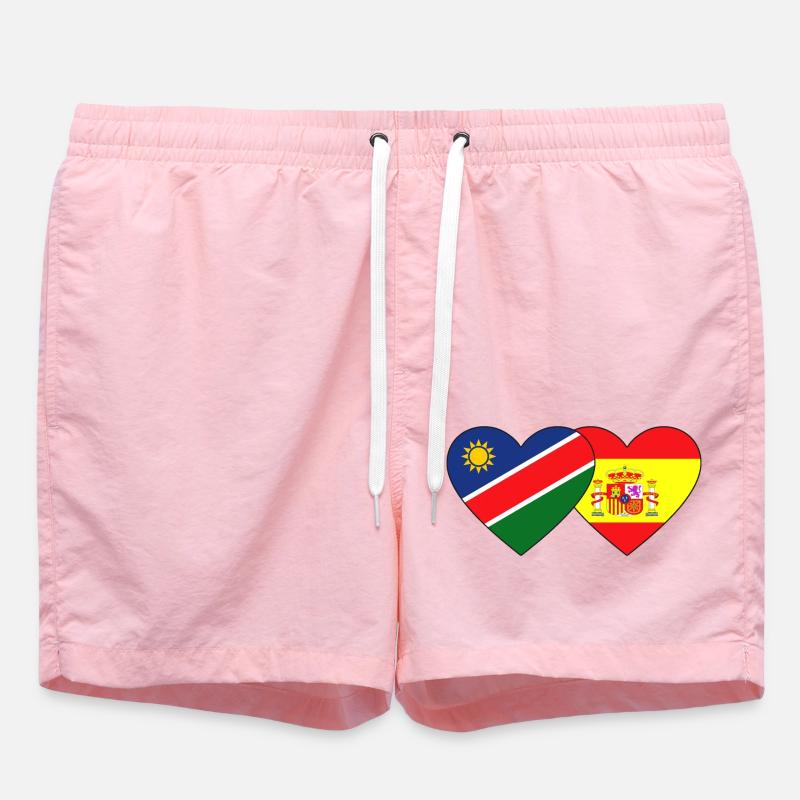 Namibia Spanien Flagge Herz - Badeshorts - Pink